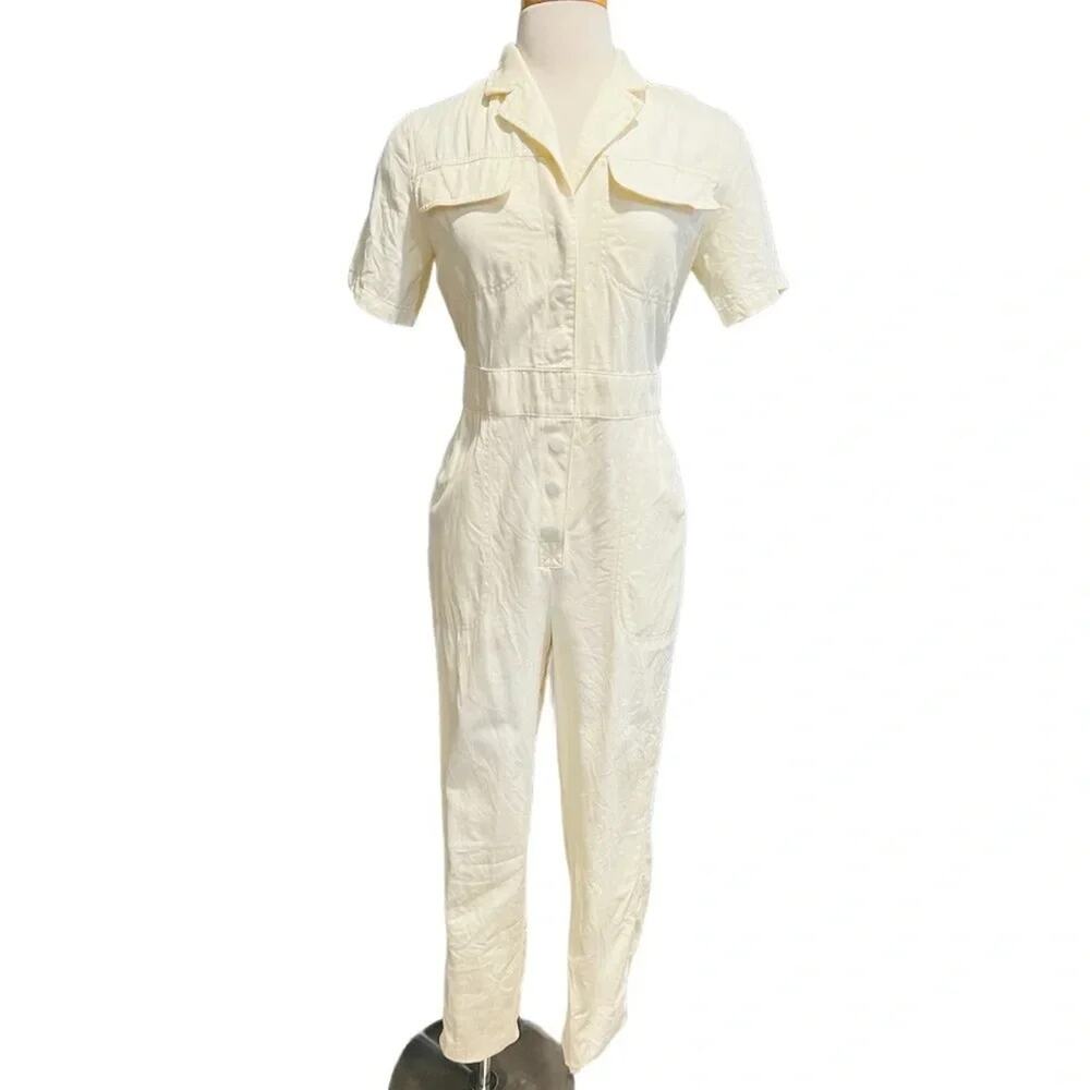 BDG Lizzy Coverall Jumpsuit Ivory Size M - Picture 2 of 14